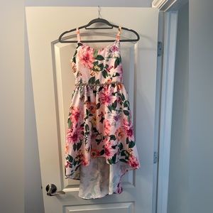Girls Size 12 formal flower print dress with rhinestone detail.